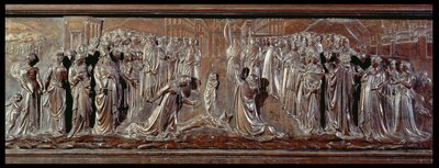 Pyhän Zenobiuksen pyhäkkö, reliefin yksityiskohta, n.1432-42, pronssi yksityiskohta 97641:stä tekijältä Lorenzo Ghiberti