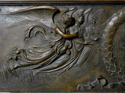 Kaksi enkeliä, yksityiskohta Pyhän Zenobin reliikkialtaasta. (Pronssireliefi, 1432-1442). tekijältä Lorenzo Ghiberti