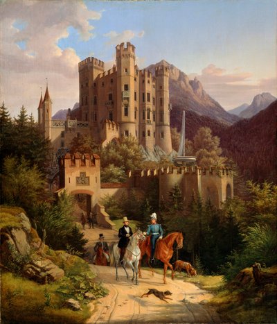 Kruununprinssi Maximilian ratsastaa Hohenschwangaussa, 1838-1839. tekijältä Lorenzo II Quaglio