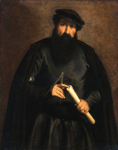 Miehen muotokuva harpin ja paperirullan kanssa tekijältä Lorenzo Lotto