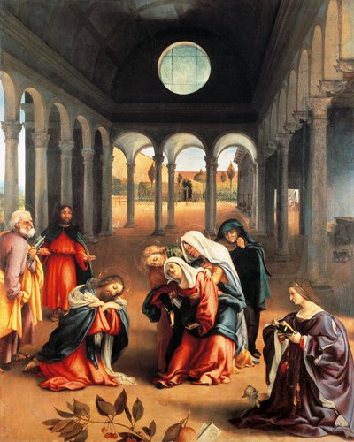 Kristus jättää äitinsä, Lorenzo Lotto (1480 noin 1556), öljy kankaalle tekijältä Lorenzo Lotto