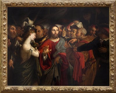 Kristus ja avionrikkoja nainen. Maalaus Lorenzo Lotto (1480-1556), öljy kankaalle tekijältä Lorenzo Lotto