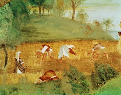 Capella Suardin vasen puoli, Santa Barbaran kirkko Bergamossa... (seinämaalaus) tekijältä Lorenzo Lotto