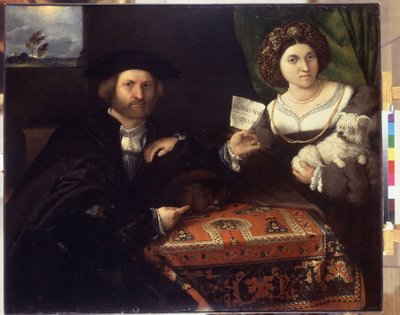 Perhekuva. Maalaus Lorenzo Lotto (1480-1556), noin 1523. Öljy kankaalle. Venetsialaista taidetta renessanssin ajalta. Eremitaaši, Pietari tekijältä Lorenzo Lotto