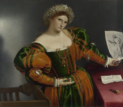 Lucretiasta innoittama naisen muotokuva tekijältä Lorenzo Lotto