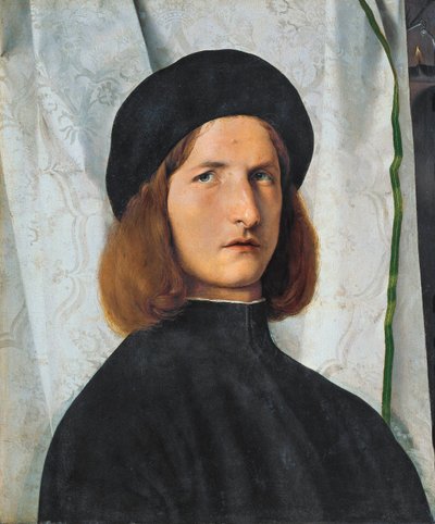 Nuoren miehen muotokuva lampun kanssa, 1508 tekijältä Lorenzo Lotto