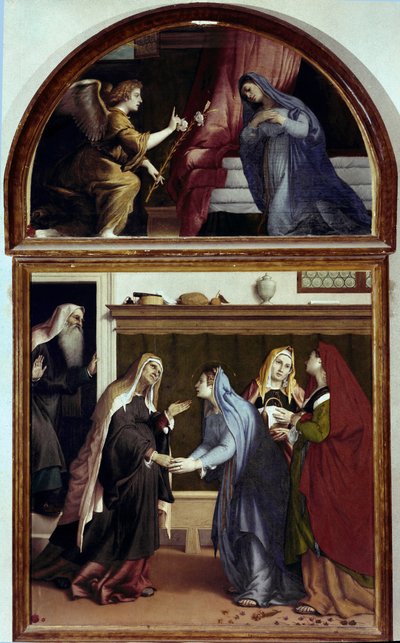 Ilmoitus. Osa vierailun alttaritaulusta (öljy paneelille tekijältä Lorenzo Lotto