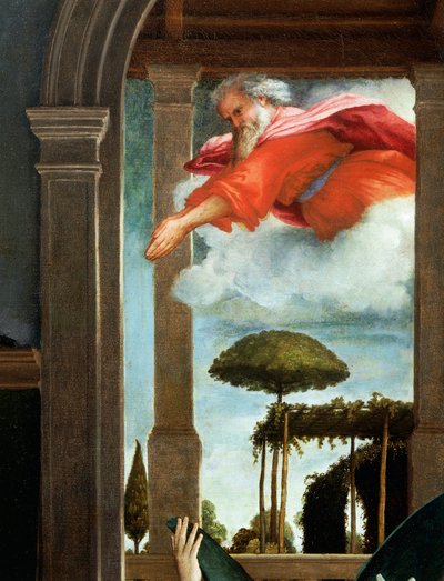 Iankaikkinen isä, yksityiskohta Marian ilmestyksestä, n. 1434, Lorenzo Lotto (1480-1556), öljy kankaalle tekijältä Lorenzo Lotto