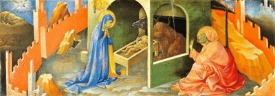Jeesuksen syntymä, Predellan osa, Lorenzo Monaco (1370-noin 1425), öljy paneelille tekijältä Lorenzo Monaco