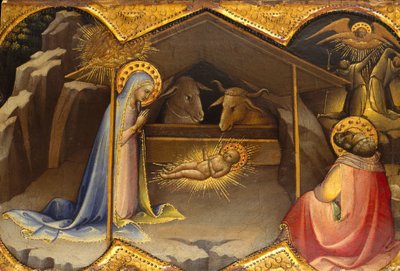 Syntymäjumalanpalvelus, 1406-10 (tempera puulle, kultapohja). tekijältä Lorenzo Monaco