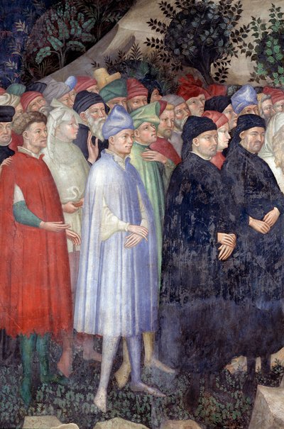 Johannes Kastajan ennustus, yksityiskohta (Fresko tekijältä Lorenzo Salimbeni