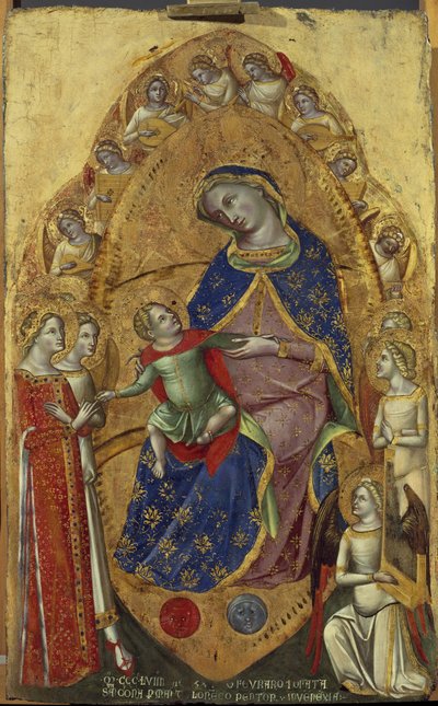 Pyhän Katariinan mystinen häät - tempera puulla tekijältä Lorenzo Veneziano