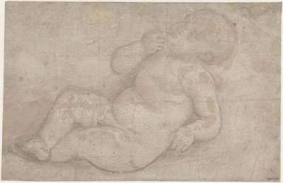 Tutkimus makuuasentoon Kristus-lapselle tekijältä Lorenzo di Credi (attributed to)