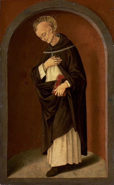 Saint Bernardino of Siena, veistoksellisessa kapeikossa tekijältä Lorenzo di Credi