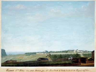 Näkymä Longwoodista Sainte Helenen saarella, toukokuu 1821 tekijältä Louis Joseph Marchand