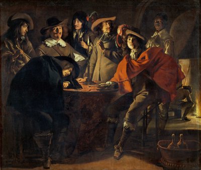 La tabagie, dit aussi le corps de garde - 1643 Tupakoitsijoiden komppania, myös vartijat ... tekijältä Louis (attr. to) Le Nain