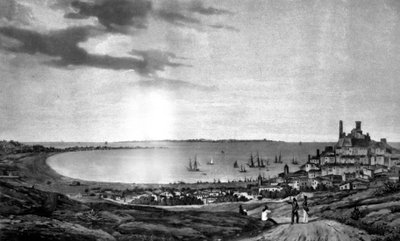 Cannes ja Sainte Margueriten saari tekijältä Louis Ambroise (after) Garneray