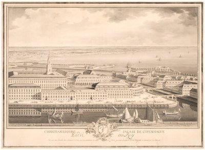 Kööpenhaminan palatsi Christiansburg tekijältä Louis Auguste Le Clerc