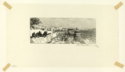 Bercy Wharf, toinen levy Le Long de la Seine et des Boulevards -teoksesta. tekijältä Louis Auguste Lepère