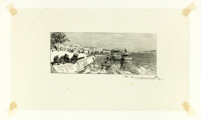 Bercy Wharf, toinen levy Le Long de la Seine et des Boulevards -teoksesta. tekijältä Louis Auguste Lepère