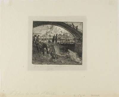 Canal Saint-Martinin sulku tekijältä Louis Auguste Lepère