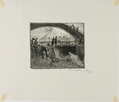 Canal Saint-Martinin sulku tekijältä Louis Auguste Lepère