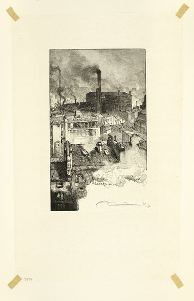 Quartier des Gobelins, laatta 20, Le Long de la Seine et des Boulevards -teoksesta tekijältä Louis Auguste Lepère