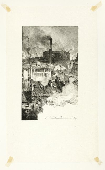 Quartier des Gobelins, laatta 20, Le Long de la Seine et des Boulevards -teoksesta tekijältä Louis Auguste Lepère