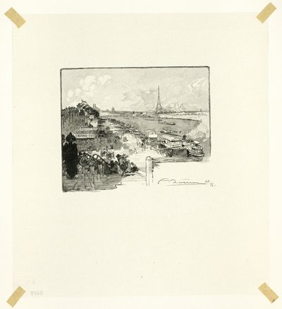 Aamunkoitto, levy neljätoista, Le Long de la Seine et des Boulevards -teoksesta. tekijältä Louis Auguste Lepère