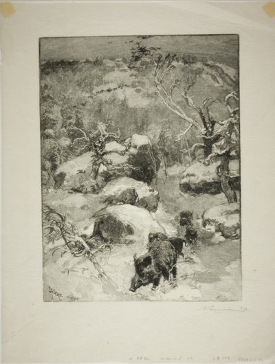 Talvi: Cuvier-Châtillon-kallio tekijältä Louis Auguste Lepère