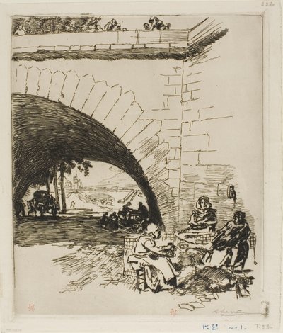 Villakorttimiehet Pont Mariella tekijältä Louis Auguste Lepère