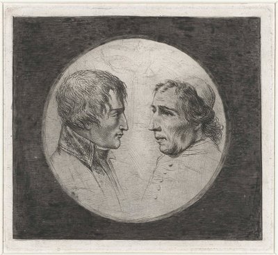 Coclers, L B, Kaksoismuotokuva Napoleon ja paavi Pius VII (n. 1805, Rijksmuseum) tekijältä Louis Bernard Coclers