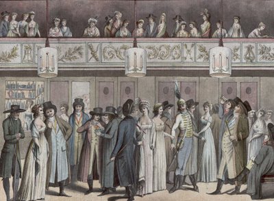 Foyer du Théâtre Montansier Palais-Royalissa). Hippolyte Destailleur -kokoelma (1822-1893) tekijältä Louis Binet