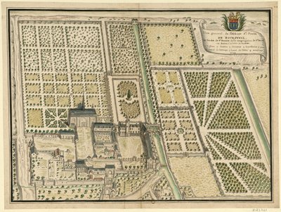 Abbaye de Bourgueil, yleissuunnitelma tekijältä Louis Boudan