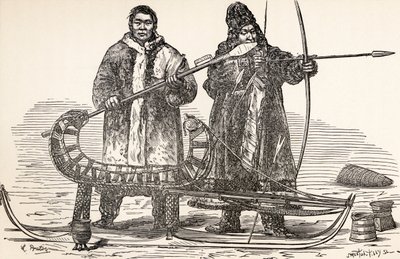 Burjatit Burjatian tasavallasta, Venäjältä, Victor Meignanin teoksesta From Paris to Pekin over Siperian Snows, kaiverrettu Smeeton-Tillyn (Burne Smeeton (1840-60) ja Auguste Tilly (1898)) toimesta, julkaistu vuonna 1898. tekijältä Louis Breton
