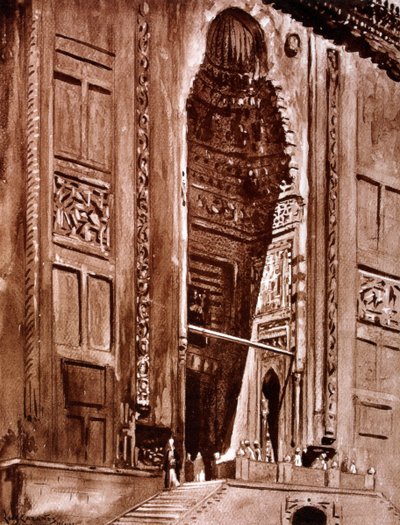 Sisäänkäynti sulttaani Hassanin moskeijaan, 1928 tekijältä Louis Cabanes