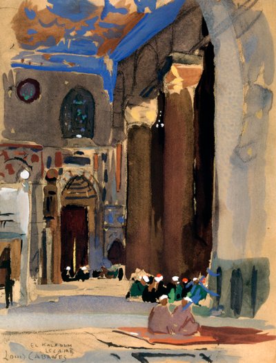 Sultan Kalaounin moskeijan sisustus, Kairo, Egypti, 1928 tekijältä Louis Cabanes