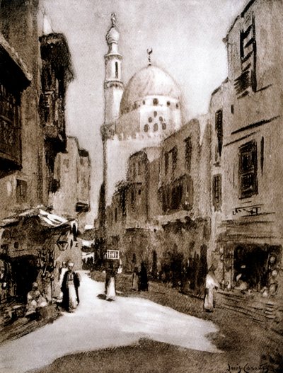 Vanha katu auringonvalossa, Kairo, Egypti, 1928 tekijältä Louis Cabanes