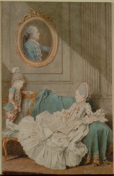 Madame Millin du Perreux ja hänen poikansa, maalattu muotokuva monsieur Jérôme-Robert Millin du Perreux