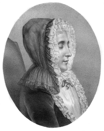 Madame du Deffand - Marie de Vichy-Chamrond (tai Champrond), Marquise du Deffand - 1697-1780 - Carmontellen kaiverrus - tekijältä Louis Carrogis (after) Carmontelle