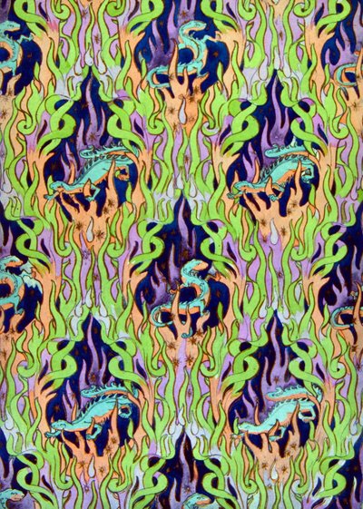 Tapettisuunnittelu lohikäärmeillä tekijältä Louis Chalon