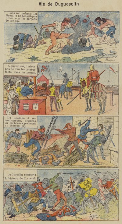 Vie de Duguesclin (väri litho) tekijältä Louis Charles (after) Bombled