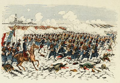 Kuvitus on otettu kirjasta "The Heros of the century" (vuosisadan sankarit), Dick de Lonlayn kirjoittamat anekdootit ja Louis Bombledin (1862-1927) kuvitus. tekijältä Louis Charles Bombled