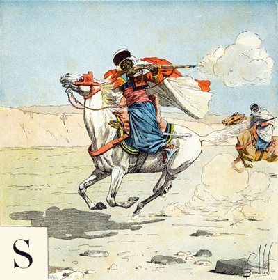 S-kirjain: Spahis, "Minusta tulee sotilas" - Sotilaallinen aakkoset tekijältä Louis Charles Bombled