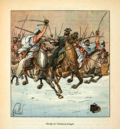 Eugene Sergeantin Loiren armeija, joka tunnetaan nimellä Grenest, kuvittanut Louis Bombled (1862-1927) (Ranskan ja Saksan sota; kampanja 1870 -1871): Kolmannen afrikkalaisen metsästäjän hyökkäys Villeneuve d