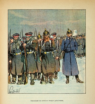 Eugene Sergentin Loiren armeija, joka tunnetaan nimellä Grenest, kuvittanut Louis Bombled (1862-1927) (Ranskan ja Saksan sota; kampanja 1870 -1871): Joidenkin Preussin joukkojen tuhoutuminen vuonna 1870, yksityinen kokoelma tekijältä Louis Charles Bombled
