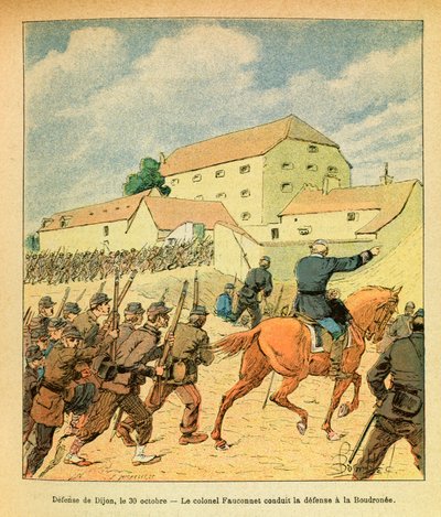 Eugene Sergeantin itäinen armeija, Grenest, kuvittanut Louis Bombled (1862-1927) (Ranskan ja Saksan sota; kampanja 1870-1871): Dijonin kaupungin puolustaminen 30. lokakuuta tekijältä Louis Charles Bombled