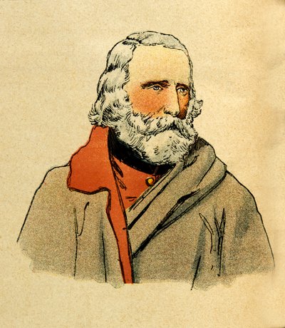 Eugene Sergeantin itäarmee, joka tunnetaan nimellä Grenest, kuvittanut Louis Bombled (1862-1927) (Ranskan ja Saksan sota; kampanja 1870 -1871): Giuseppe Garibaldin (1807-1882) muotokuva, yksityinen kokoelma tekijältä Louis Charles Bombled