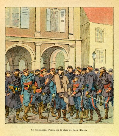 Eugene Sergeantin itäinen armeija, joka tunnetaan nimellä Grenest, kuvittanut Louis Bombled (1862-1927) (Ranskan ja Saksan sota; kampanja 1870 -1871): komentaja Perrin Place de Raon-l