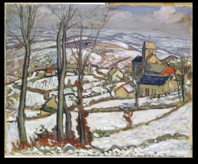 Kylä lumessa, n. 1910-1911 (öljy kankaalle) tekijältä Louis Charlot
